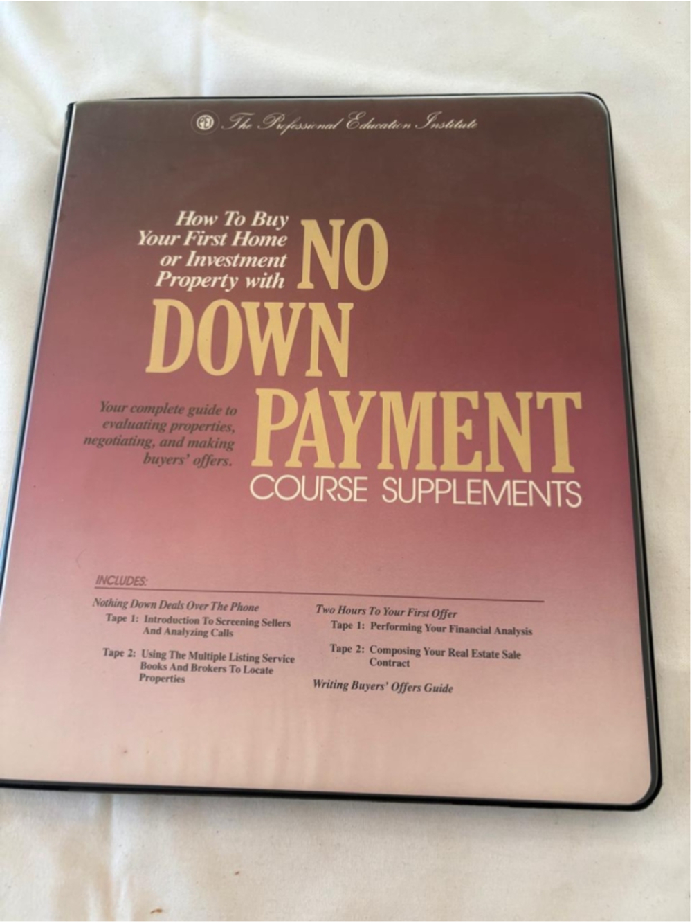 The Professional Education Institute Real Estate Course Binder Maroon #E67